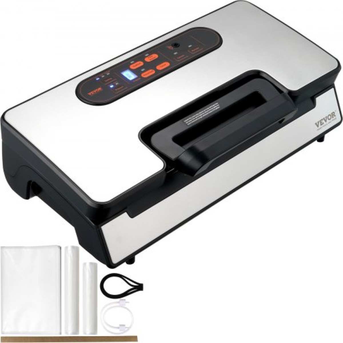 VEVOR Vacuum Sealer Μηχανή αποθήκευσης τροφίμων Εξοικονόμηση αποθήκευσης 90 Kpa με σακούλα σφραγίδας