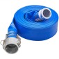 Εύκαμπτος σωλήνας VEVOR Backwash, 51 mm x 15,24 m, Επίπεδος εύκαμπτος σωλήνας εκκένωσης από PVC βαρέως τύπου με εξαρτήματα αλουμινίου Camlock C & E, σφιγκτήρες, συμβατός με αντλίες, φίλτρα άμμου, για αποχέτευση λυμάτων πισινών, μπλε