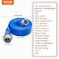 Εύκαμπτος σωλήνας VEVOR Backwash, 51 mm x 15,24 m, Επίπεδος εύκαμπτος σωλήνας εκκένωσης από PVC βαρέως τύπου με εξαρτήματα αλουμινίου Camlock C & E, σφιγκτήρες, συμβατός με αντλίες, φίλτρα άμμου, για αποχέτευση λυμάτων πισινών, μπλε