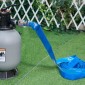 Εύκαμπτος σωλήνας VEVOR Backwash, 51 mm x 15,24 m, Επίπεδος εύκαμπτος σωλήνας εκκένωσης από PVC βαρέως τύπου με εξαρτήματα αλουμινίου Camlock C & E, σφιγκτήρες, συμβατός με αντλίες, φίλτρα άμμου, για αποχέτευση λυμάτων πισινών, μπλε