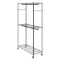 Βάση ρούχων VEVOR Heavy Duty, ράφι ρούχων κυλιόμενο με 3 στρώσεις αποθήκευσης, 2 ράβδους και 2 ζευγάρια πλαϊνούς γάντζους, Ρυθμιζόμενο ύψος ντουλάπα για κρεμασμένα ρούχα, χωρητικότητα φόρτωσης 400 λίβρες