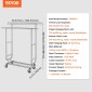 Σχάρα ρούχων VEVOR Heavy Duty, ράφι ρούχων με διπλή ράβδο για κρεμάστρα, ράφι ρούχων με ρυθμιζόμενο ύψος και εκτεινόμενο μήκος με χώρο αποθήκευσης κάτω, χωρητικότητα 272,2 kg