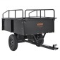 VEVOR Heavy Duty ATV Trailer Steel Dump Cart, 340 kg 0,43 κυβικά μέτρα, Garden Utility Trailer with Removable Sides for Riding Lawn Mower Tractor