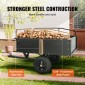VEVOR Heavy Duty ATV Trailer Steel Dump Cart, 340 kg 0,43 κυβικά μέτρα, Garden Utility Trailer with Removable Sides for Riding Lawn Mower Tractor
