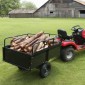 VEVOR Heavy Duty ATV Trailer Steel Dump Cart, 340 kg 0,43 κυβικά μέτρα, Garden Utility Trailer with Removable Sides for Riding Lawn Mower Tractor