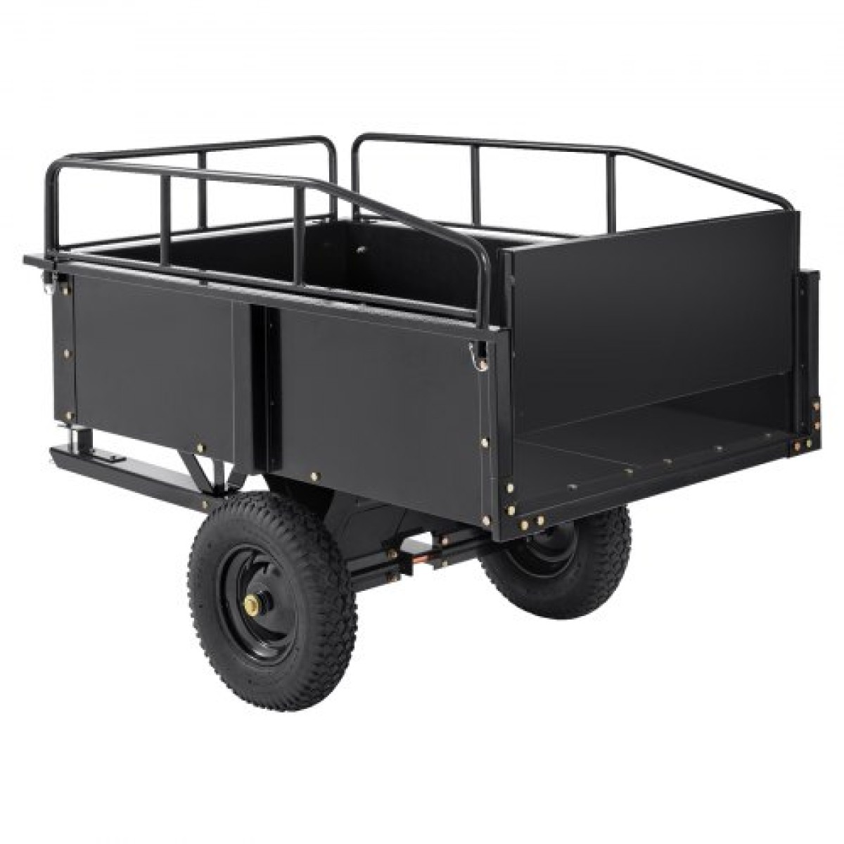 VEVOR Heavy Duty ATV Trailer Steel Dump Cart, 340 kg 0,43 κυβικά μέτρα, Garden Utility Trailer with Removable Sides for Riding Lawn Mower Tractor