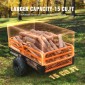 VEVOR Heavy Duty Steel ATV Dump Trailer, 680 kg Χωρητικότητα φόρτωσης 0,43 κυβικά μέτρα, ρυμουλκούμενο πίσω από αμαξίδιο κήπου, με αφαιρούμενα πλαϊνά και 2 ελαστικά, για χλοοκοπτικά, τρακτέρ, ATV, UTV