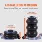 VEVOR Air Jack, 3 Ton/3000 kg Air Jack Triple Bag Air Jack, Airbag Jack με έξι χαλύβδινους σωλήνες, ανύψωση έως 44,9cm, 3-5 s Fast Lifting Pneumatic Jack, με ρυθμιζόμενες μακριές λαβές για αυτοκίνητα, γκαράζ, επισκευή (Μπλε)