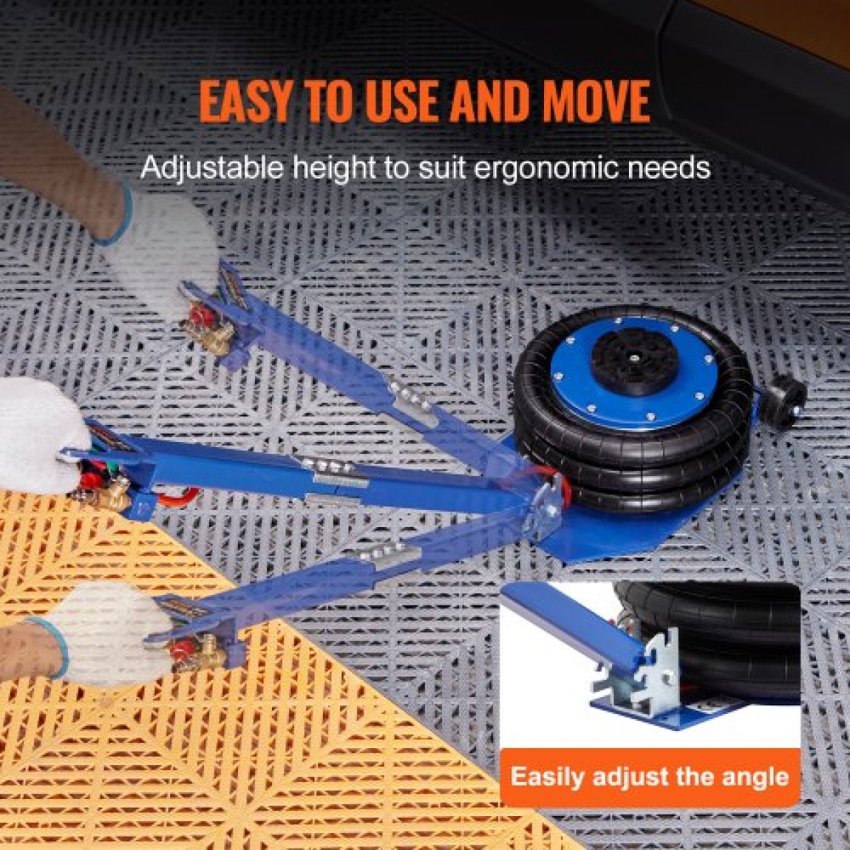 VEVOR Air Jack, 3 Ton/3000 kg Air Jack Triple Bag Air Jack, Airbag Jack με έξι χαλύβδινους σωλήνες, ανύψωση έως 44,9cm, 3-5 s Fast Lifting Pneumatic Jack, με ρυθμιζόμενες μακριές λαβές για αυτοκίνητα, γκαράζ, επισκευή (Μπλε)
