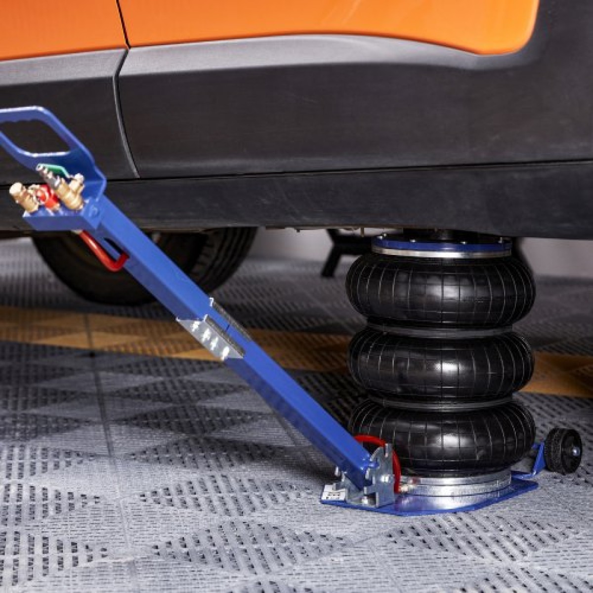 VEVOR Air Jack, 3 Ton/3000 kg Air Jack Triple Bag Air Jack, Airbag Jack με έξι χαλύβδινους σωλήνες, ανύψωση έως 44,9cm, 3-5 s Fast Lifting Pneumatic Jack, με ρυθμιζόμενες μακριές λαβές για αυτοκίνητα, γκαράζ, επισκευή (Μπλε)