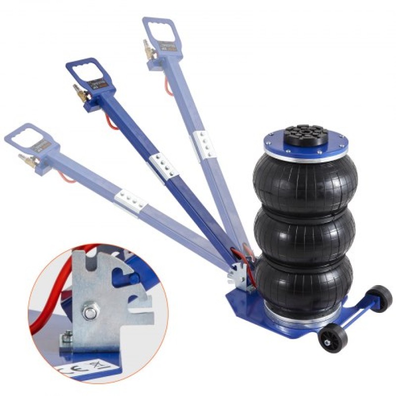 VEVOR Air Jack, 3 Ton/3000 kg Air Jack Triple Bag Air Jack, Airbag Jack με έξι χαλύβδινους σωλήνες, ανύψωση έως 44,9cm, 3-5 s Fast Lifting Pneumatic Jack, με ρυθμιζόμενες μακριές λαβές για αυτοκίνητα, γκαράζ, επισκευή (Μπλε)