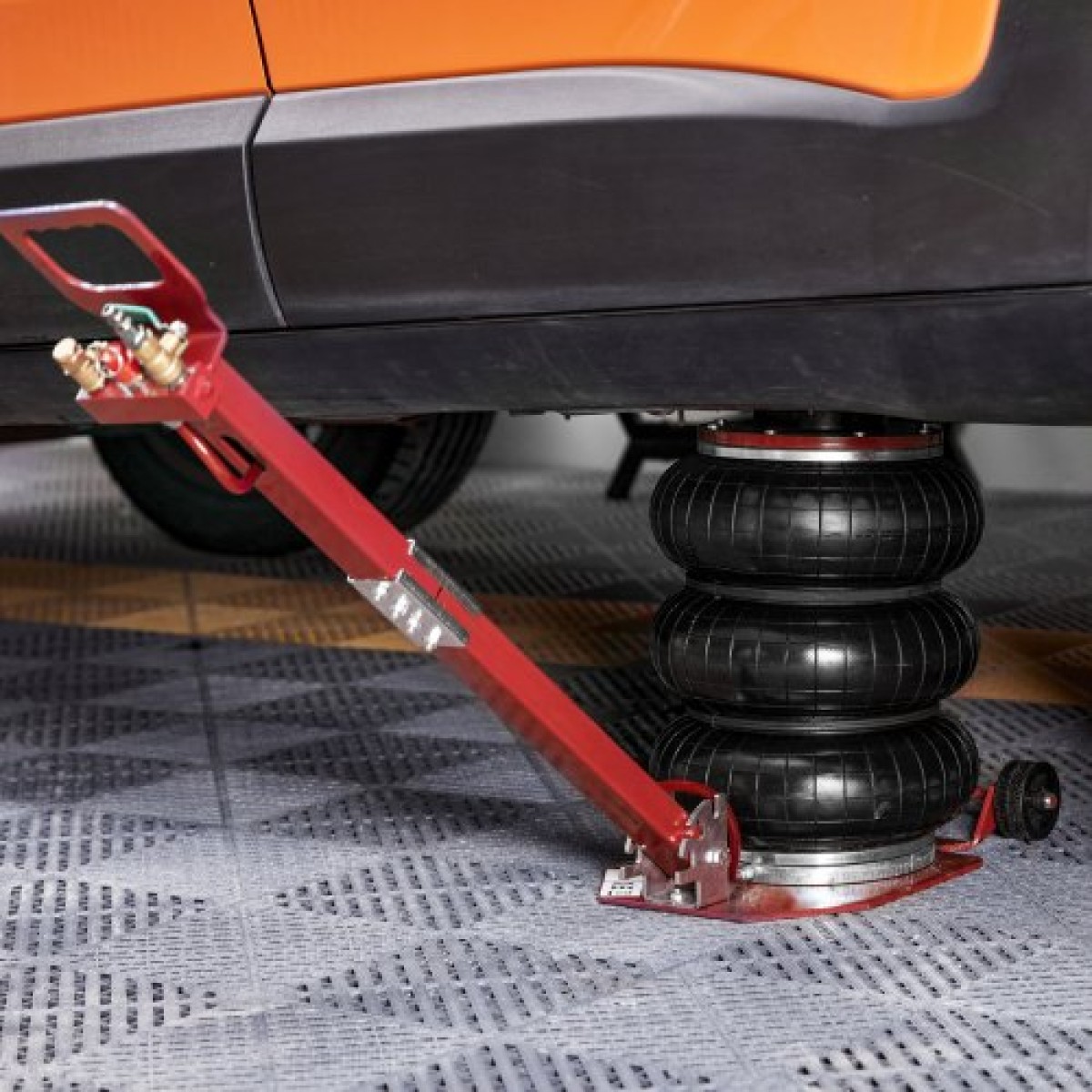 VEVOR Air Jack, 3 Ton/3000 kg Air Jack Triple Bag Air Jack, Airbag Jack με έξι χαλύβδινους σωλήνες, ανύψωση έως 44,9 cm, 3-5 s Fast Lifting Pneumatic Jack, με ρυθμιζόμενη μακριά λαβή για αυτοκίνητα, γκαράζ, επισκευή (κόκκινο)