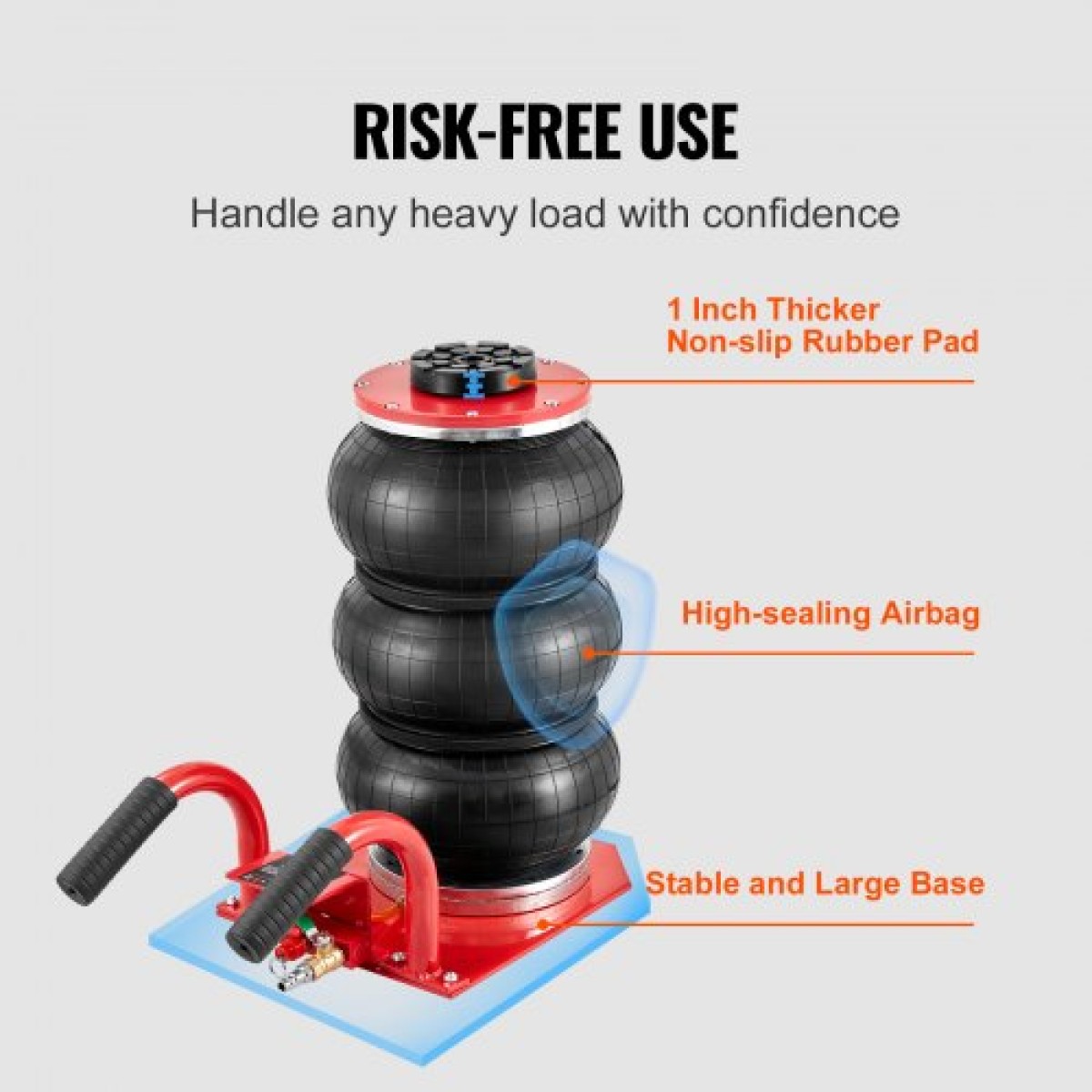VEVOR Triple Bag Air Jack 3 Ton/6600 lbs Πνευματικός γρύλος για ανύψωση SUV αυτοκινήτου