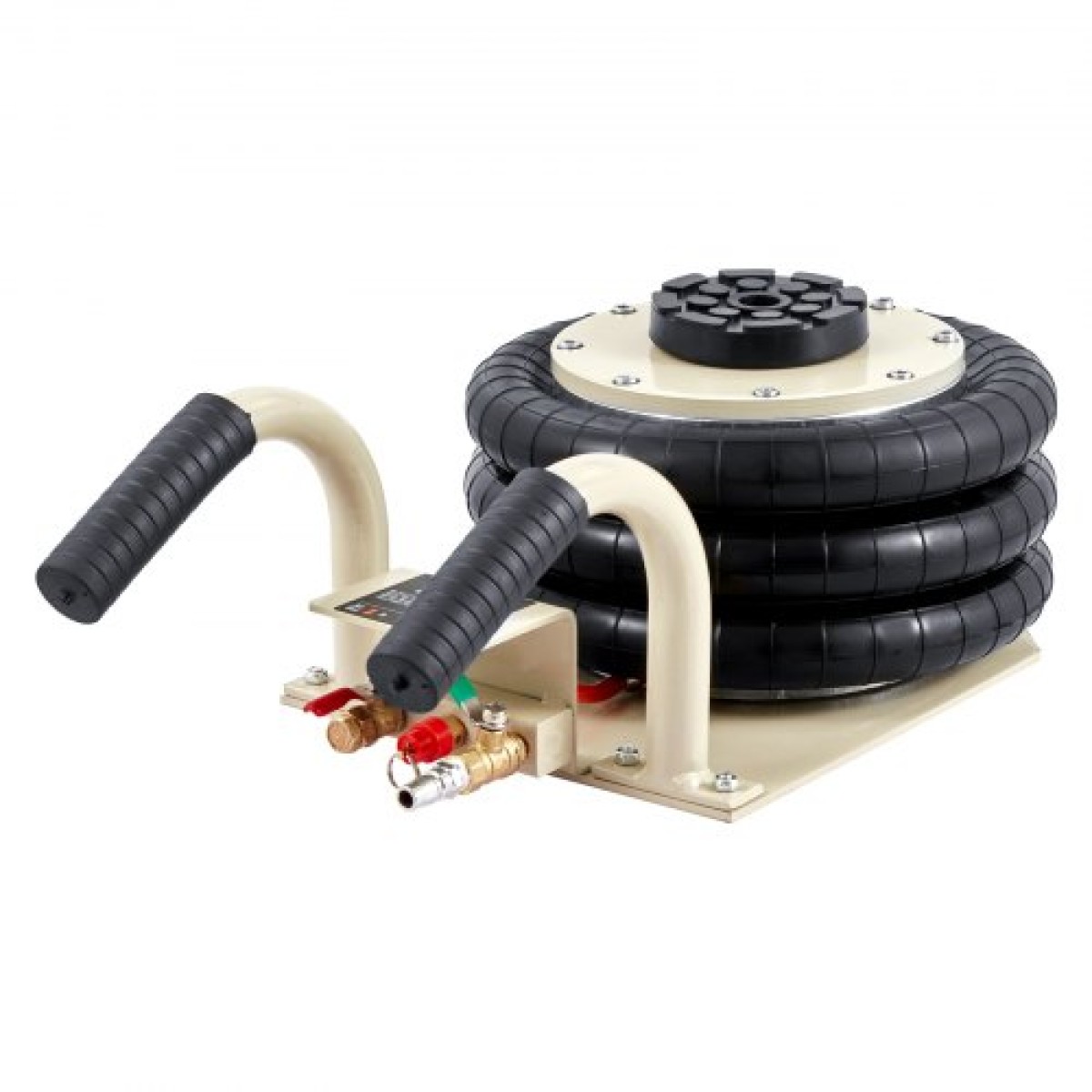 VEVOR Air Jack, 3 Ton/6600 lbs Triple Bag Air Jack, Airbag Jack με έξι χαλύβδινους σωλήνες, ανύψωση έως 17,7 ίντσες/450 mm, 3-5 s Fast Lifting Pneumatic Jack, με πλευρικές λαβές για αυτοκίνητο, γκαράζ, επισκευή (Λευκό)