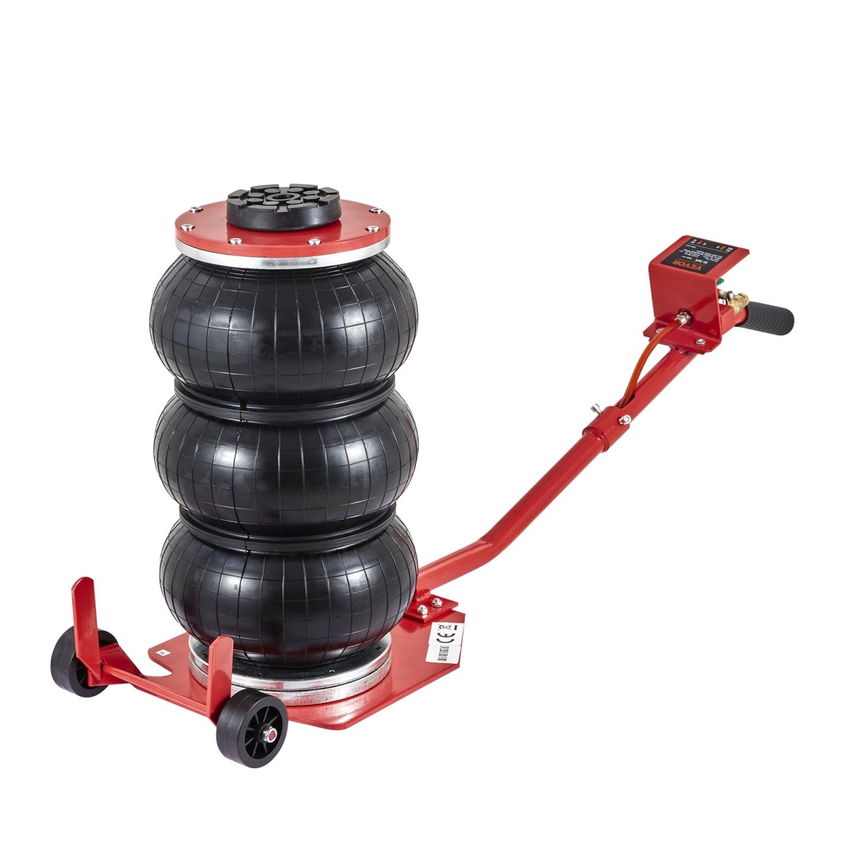 VEVOR Air Jack, 3 Ton/6600 lbs Triple Bag Air Jack, Airbag Jack με έξι χαλύβδινους σωλήνες, ανύψωση έως 17,7 ίντσες/450 mm, 3-5 s Fast Lifting Pneumatic Jack, με μακριές λαβές για αυτοκίνητα, γκαράζ, επισκευή, (Κόκκινο)