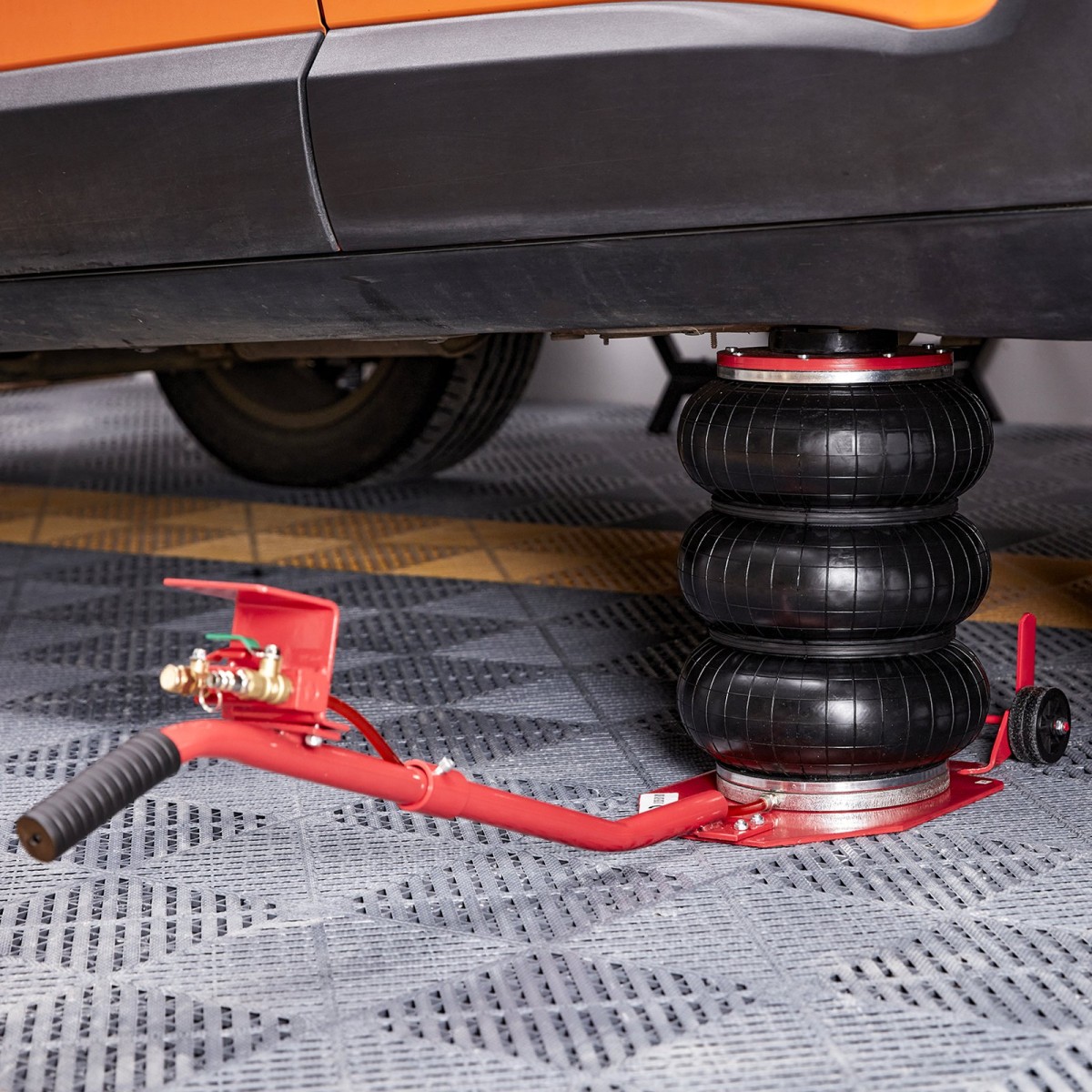 VEVOR Air Jack, 3 Ton/6600 lbs Triple Bag Air Jack, Airbag Jack με έξι χαλύβδινους σωλήνες, ανύψωση έως 17,7 ίντσες/450 mm, 3-5 s Fast Lifting Pneumatic Jack, με μακριές λαβές για αυτοκίνητα, γκαράζ, επισκευή, (Κόκκινο)