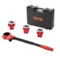 VEVOR Ratchet Pipe Threader Kit, 1/2" NPT, 3/4" NPT, 1" NPT Manual Ratcheting Pipe Threader, φορητό σετ εργαλείων σπειρώματος σωλήνων με μήτρες 3 τμχ NPT, θήκη αποθήκευσης για γαλβανισμένους σωλήνες αλουμινίου από σίδηρο χαλκού