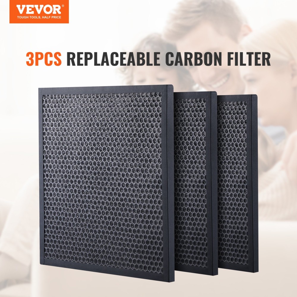 Φίλτρα ενεργού άνθρακα VEVOR, 3 Pack, 15,7'' x 15,7'' Αντικατάσταση φίλτρου αέρα, Υψηλής απόδοσης φίλτρα Stage 2 Συμβατά με BlueDri & VEVOR Scrubber, Καθαριστές αέρα, Εξοπλισμός αποκατάστασης ζημιών από νερό