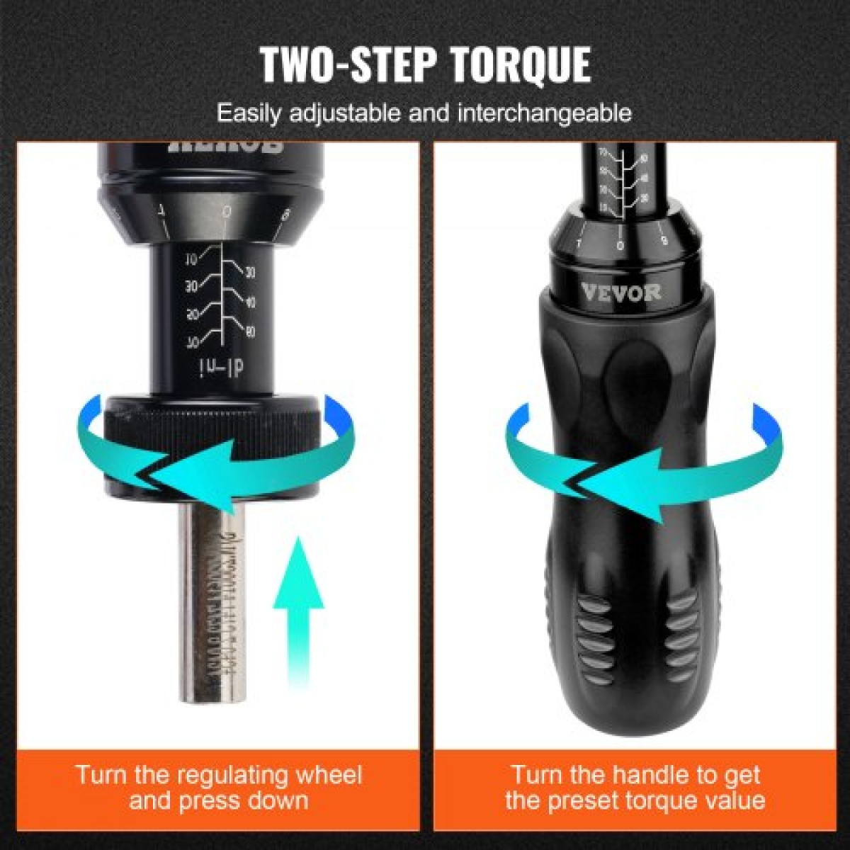 VEVOR Ρυθμιζόμενο κατσαβίδι ροπής 1/4" Εύρος 1,1-7,9 N·m με αύξηση 0,1 N·m