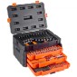 Σετ εργαλείων VEVOR Mechanics και σετ υποδοχών, 450 τμχ, 6,4, 9,5 και 12,7 mm Drive Deep and Standard Sockets, SAE Metric Mechanic Tool Kit με μύτες, κλειδιά, αξεσουάρ, θήκη αποθήκευσης με πορτοκαλί συρτάρι