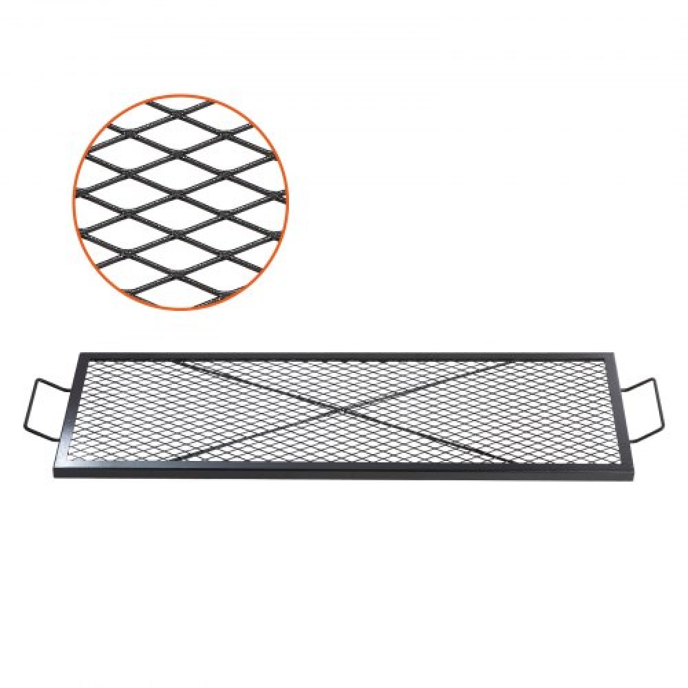 Σχάρα ψησίματος VEVOR X-Marks Fire Pit Grill, Ορθογώνια Σχάρα Μαγειρέματος, Heavy Duty Steel Campfire Grill Grill with Handle & Support X Wire, Φορητά μαγειρικά σκεύη camping για πάρτι έξω, μαύρο 44 ιντσών