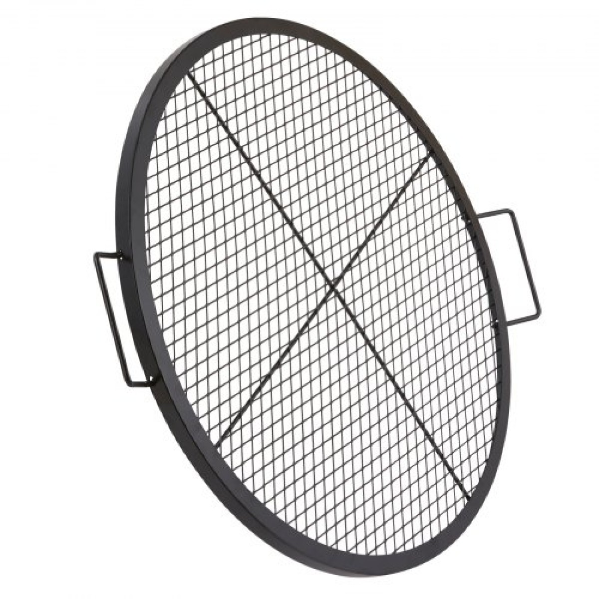 Σχάρα ψησταριάς VEVOR X-Marks Fire Pit, στρογγυλή σχάρα μαγειρέματος, σχάρα ψησίματος από ατσάλι βαρέως τύπου Campfire BBQ με λαβή και σύρμα στήριξης X, φορητό μαγειρικό σκεύος κάμπινγκ για εξωτερικό πάρτι & συγκέντρωση, 30 ιντσών μαύρο