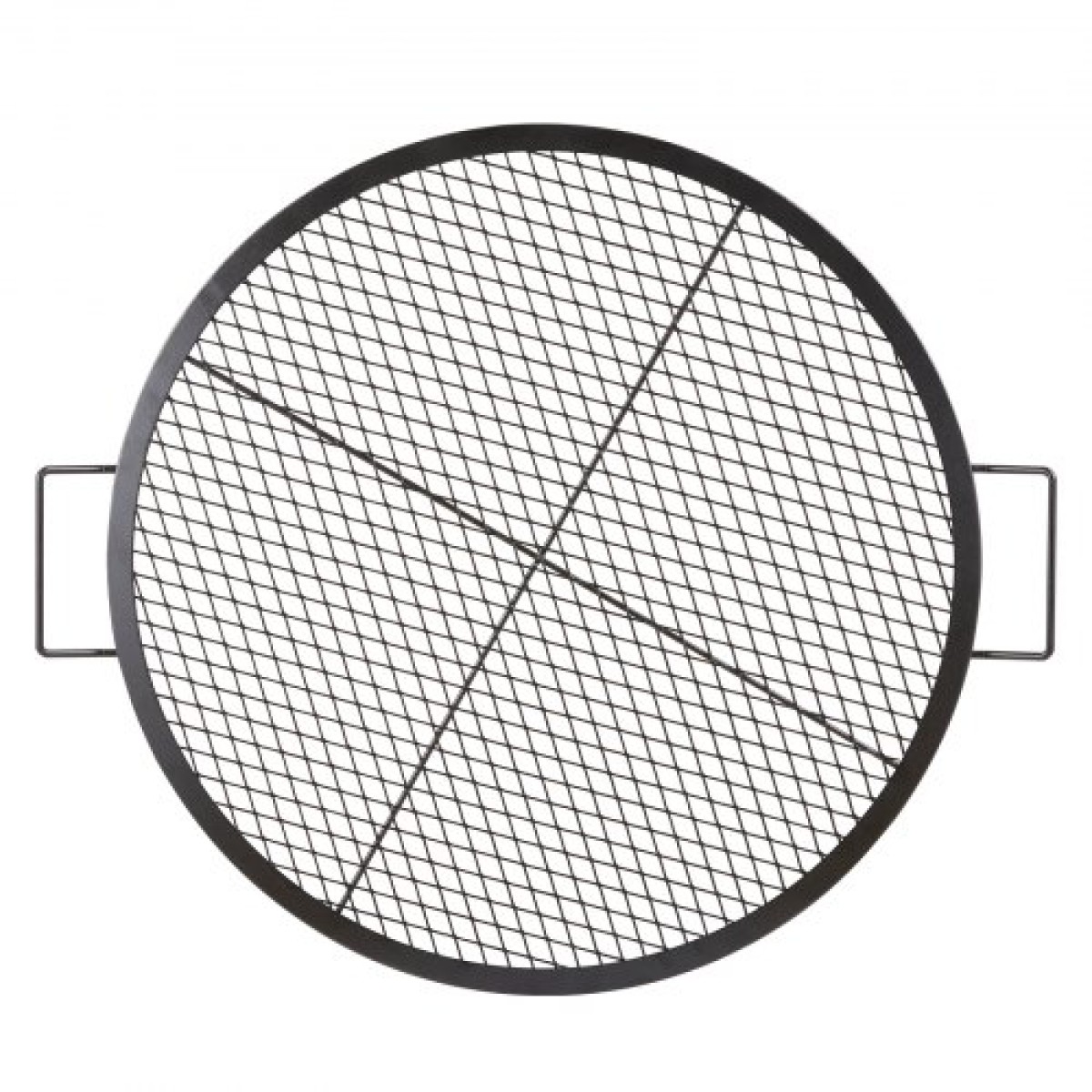 Σχάρα ψησταριάς VEVOR X-Marks Fire Pit, στρογγυλή σχάρα μαγειρέματος, σχάρα ψησίματος από ατσάλι βαρέως τύπου Campfire BBQ με λαβή και σύρμα στήριξης X, φορητό μαγειρικό σκεύος κάμπινγκ για εξωτερικό πάρτι & συγκέντρωση, 30 ιντσών μαύρο