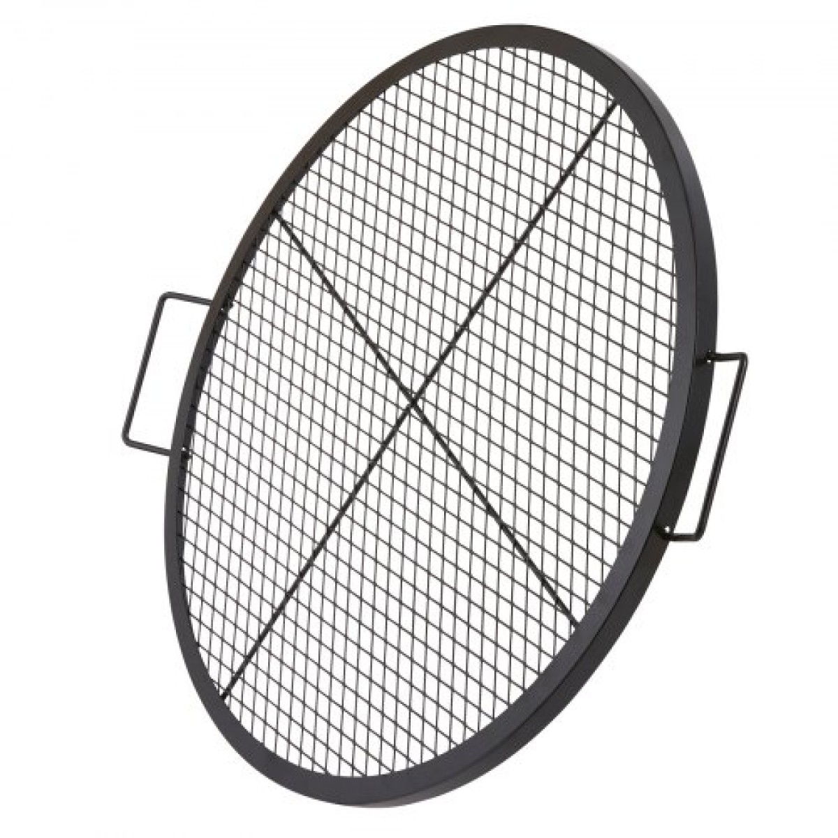 Σχάρα ψησταριάς VEVOR X-Marks Fire Pit, στρογγυλή σχάρα μαγειρέματος, σχάρα ψησίματος από ατσάλι βαρέως τύπου Campfire BBQ με λαβή και σύρμα στήριξης X, φορητό μαγειρικό σκεύος κάμπινγκ για εξωτερικό πάρτι & συγκέντρωση, 30 ιντσών μαύρο