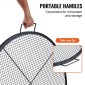 Σχάρα ψησταριάς VEVOR X-Marks Fire Pit, στρογγυλή σχάρα μαγειρέματος, σχάρα ψησίματος από ατσάλι βαρέως τύπου Campfire BBQ με λαβή και σύρμα στήριξης X, φορητό μαγειρικό σκεύος κάμπινγκ για εξωτερικό πάρτι & συγκέντρωση, 36 ιντσών μαύρο