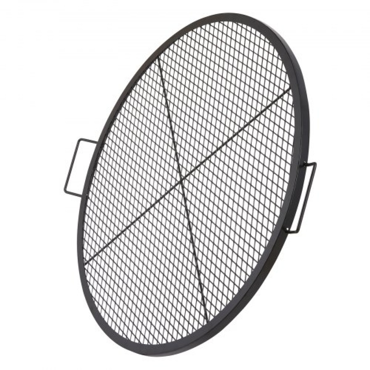 Σχάρα ψησταριάς VEVOR X-Marks Fire Pit, στρογγυλή σχάρα μαγειρέματος, σχάρα ψησίματος από ατσάλι βαρέως τύπου Campfire BBQ με λαβή και σύρμα στήριξης X, φορητό μαγειρικό σκεύος κάμπινγκ για εξωτερικό πάρτι & συγκέντρωση, 36 ιντσών μαύρο