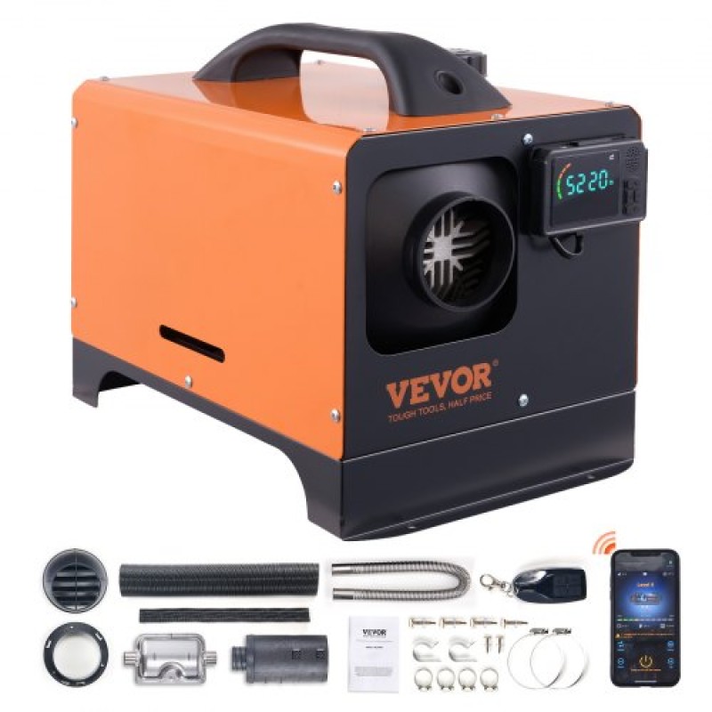 VEVOR Diesel Air Heater All-in-one 12V 5-8KW Bluetooth App LCD για Αυτοκίνητο RV Air Heating Heater Diesel Parking Heater Heater, 0,16–0,62 L/h Heater Diesel Car with LCD Display & Remote Control & Bluetooth APP Control for RV, Truck, Boat Camper,