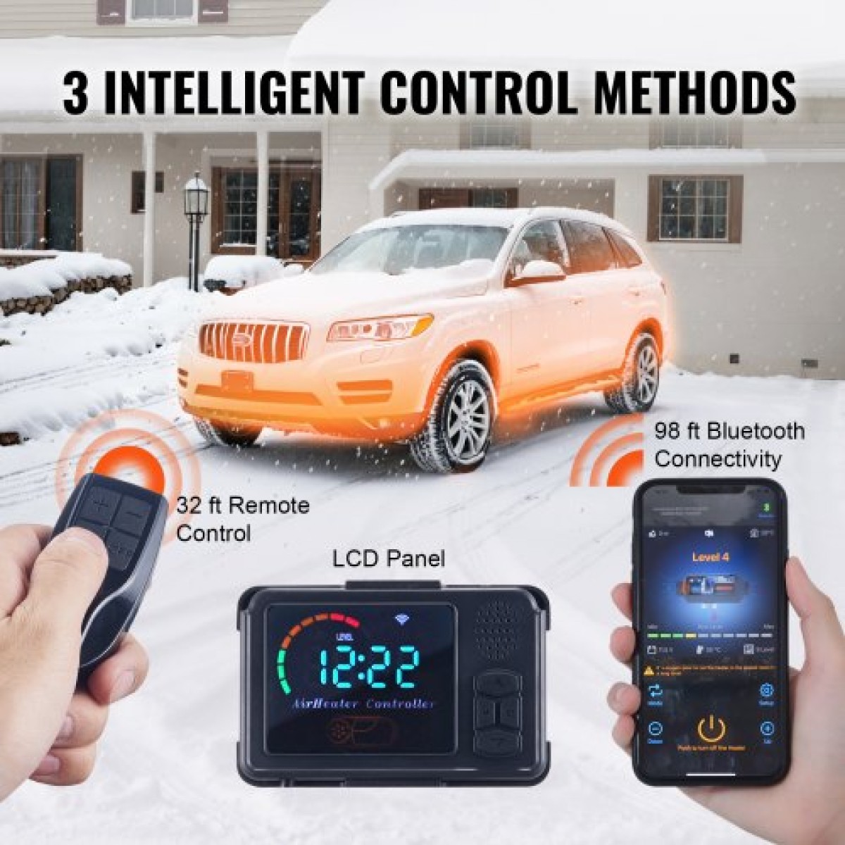 VEVOR Diesel Air Heater All-in-one 12V 5KW Bluetooth App LCD για RV αυτοκινήτου