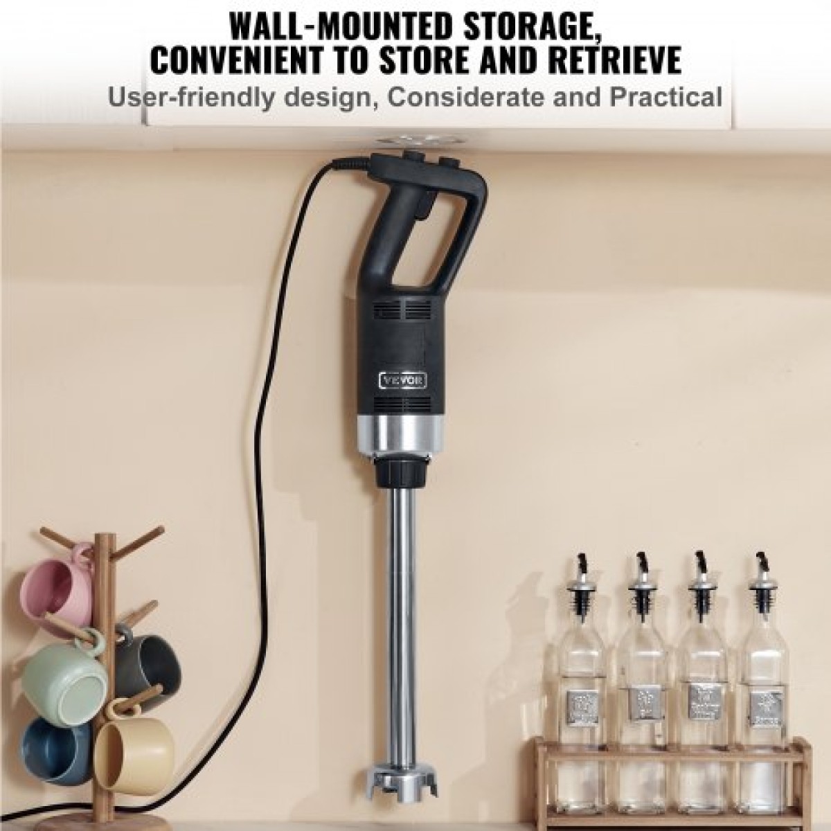 VEVOR Commercial Immersion Blender, 750 Watt Heavy Duty Mixer, Μεταβλητής Ταχύτητας Kitchen Stick Mixer με λεπίδα από ανοξείδωτο ατσάλι 304, φορητό μίξερ πολλαπλών χρήσεων για σούπα, smoothie, πουρέ, βρεφικές τροφές