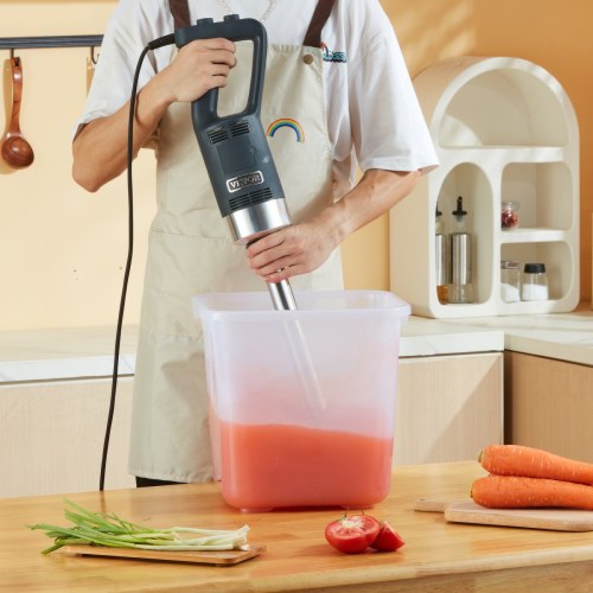 VEVOR Commercial Immersion Blender, 750 Watt Heavy Duty Mixer, Μεταβλητής Ταχύτητας Kitchen Stick Mixer με λεπίδα από ανοξείδωτο ατσάλι 304, φορητό μίξερ πολλαπλών χρήσεων για σούπα, smoothie, πουρέ, βρεφικές τροφές