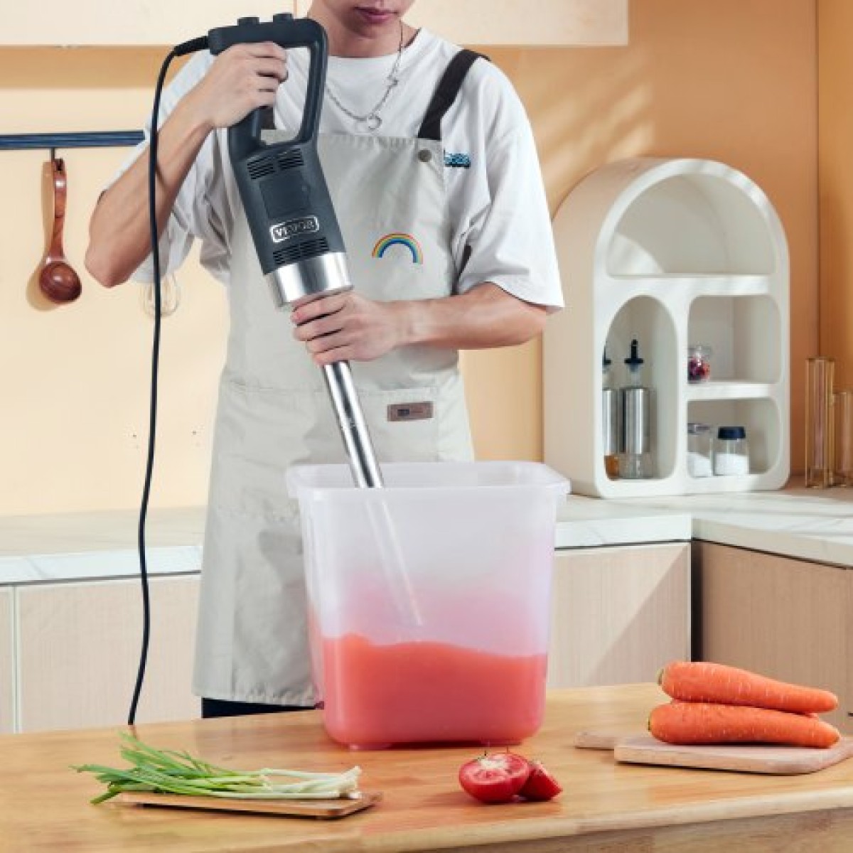 VEVOR Commercial Immersion Blender, 500 Watt Heavy Duty Mixer, Μεταβλητής Ταχύτητας Kitchen Stick Mixer με λεπίδα από ανοξείδωτο ατσάλι 304, φορητό μίξερ πολλαπλών χρήσεων για σούπα, Smoothie, πουρέ, βρεφικές τροφές