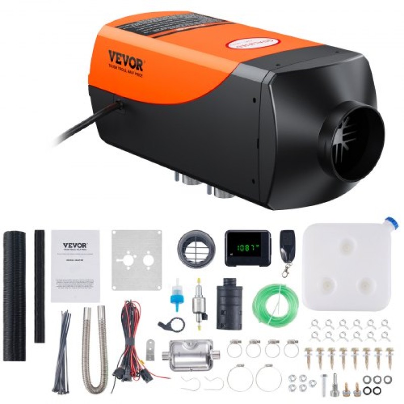 VEVOR Diesel Air Heater, 12&24V 2KW Diesel Heater με τηλεχειριστήριο και οθόνη LCD, 10L Fuel Tank Diesel Heater, Rapid Heating for RV Trailer Camper Van Boat