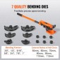 VEVOR Pipe Tube Bender, 9,5mm έως 25,4mm OD Manual Pipe Tube Bender with 7 Bending Dies, 180° Copper Pipes Aluminium Bending Tools for HVAC Air Conditioning Refrigerator Auto Repair