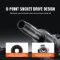 VEVOR 1/2" Drive Impact Socket Set, 13 Piece Deep Socket Set Metric 10-24mm, 6 Point CR-V Alloy Steel for Auto Repair, Ευανάγνωστα σημάδια μεγέθους, στιβαρή κατασκευή, περιλαμβάνει θήκη αποθήκευσης