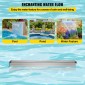 Διακοσμητικό σιντριβάνι πισίνας καταρράκτη από ανοξείδωτο χάλυβα 35,4" x 4,5" x 3,1" με λωρίδα LED για λιμνούλα κήπου σε εσωτερικούς και εξωτερικούς χώρους