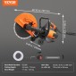 VEVOR 305mm Πριόνι Κοπής Σκυροδέματος Κόπτης Πλακόστρωσης Κόπτης Σκυροδέματος 2800W
