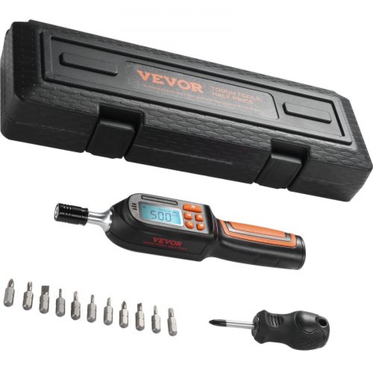 VEVOR Digital Torque Screwdriver, 0,64 cm Drive Screwdriver Torque Wrench, Electrician Torque Screwdriver with LCD, 0,30-7,98 N·m Εύρος ροπής, 0,01 N·m Increment Torque Screwdriver with Bits & Case