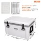Φορητό ψυγείο VEVOR Insulated, 52 qt, Χωράει 50 δοχεία, Σκληρός ψύκτης συγκράτησης πάγου με λαβή βαρέως τύπου, Κουτί μεσημεριανού γεύματος πάγου για κάμπινγκ, παραλία, πικνίκ, ταξίδια, εξωτερικό χώρο, διατηρεί τον πάγο για έως και 6 ημέρες