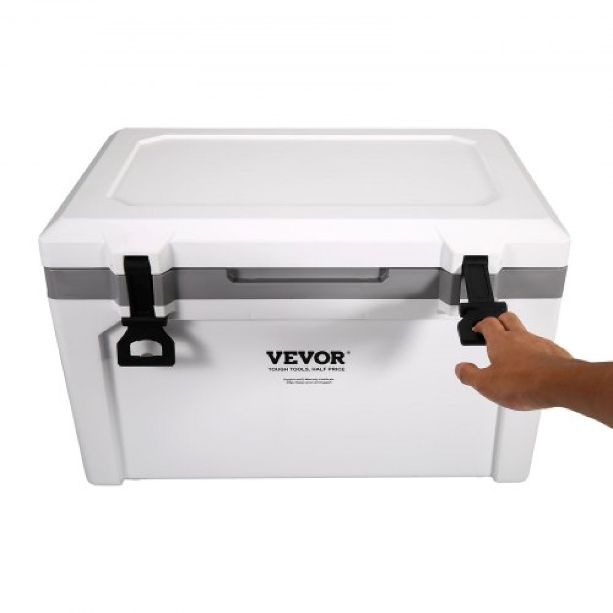 Φορητό ψυγείο VEVOR Insulated, 52 qt, Χωράει 50 δοχεία, Σκληρός ψύκτης συγκράτησης πάγου με λαβή βαρέως τύπου, Κουτί μεσημεριανού γεύματος πάγου για κάμπινγκ, παραλία, πικνίκ, ταξίδια, εξωτερικό χώρο, διατηρεί τον πάγο για έως και 6 ημέρες