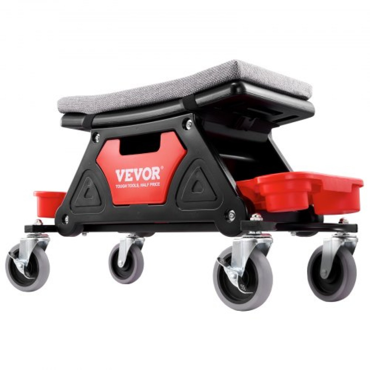 Σκαμπό VEVOR Mechanics, κυλιόμενο μηχανικό κάθισμα χωρητικότητας 136,1 κιλών με ρόδες 10,2 cm, τρεις συρταριέρες εργαλείων και συρτάρι, βαρέως τύπου αναρριχητικό κάθισμα για το σπίτι γκαράζ DIY Automotive