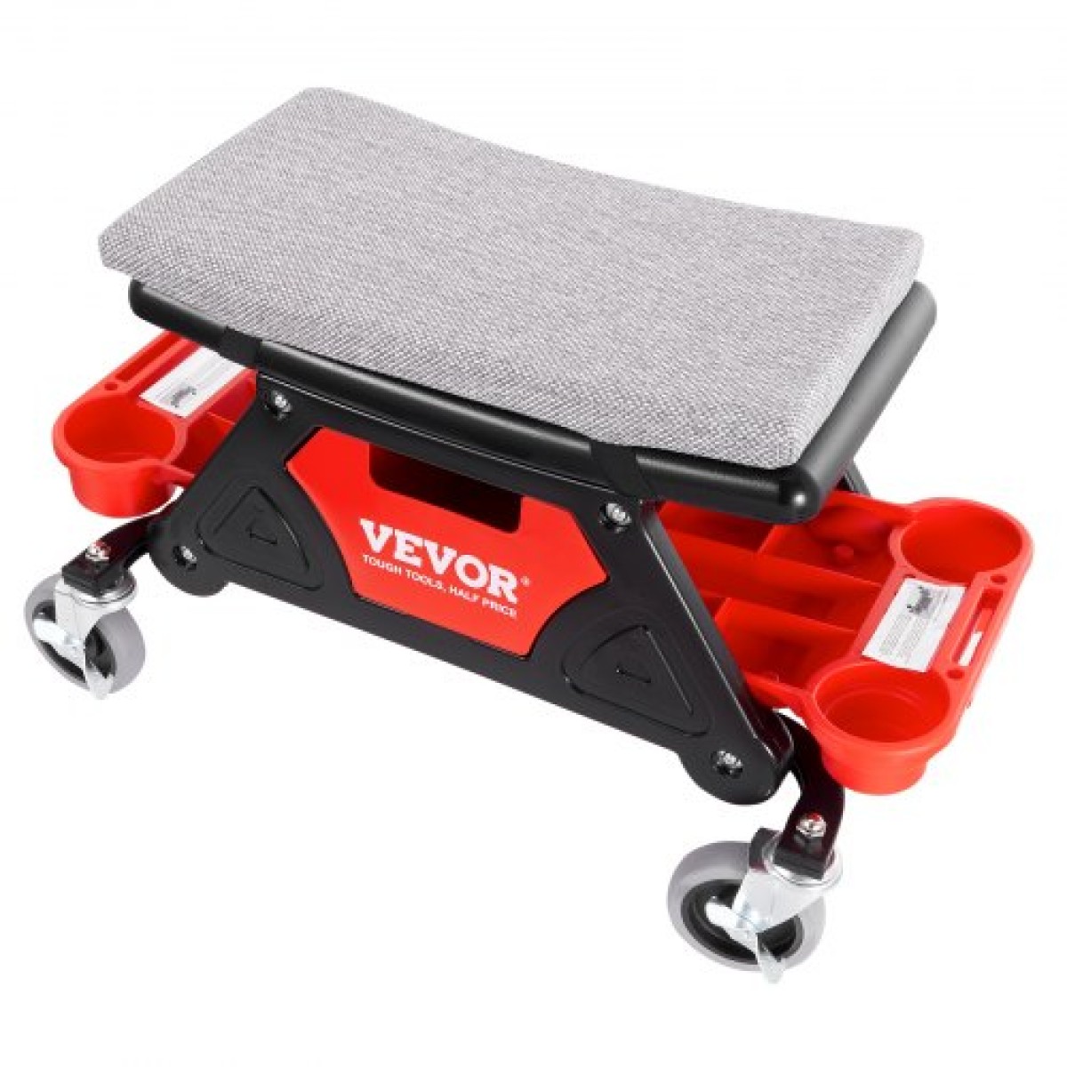 Σκαμπό VEVOR Mechanics, κυλιόμενο μηχανικό κάθισμα χωρητικότητας 136,1 κιλών με ρόδες 10,2 cm, τρεις συρταριέρες εργαλείων και συρτάρι, βαρέως τύπου αναρριχητικό κάθισμα για το σπίτι γκαράζ DIY Automotive