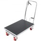 VEVOR Hydraulic Lift Table Cart, 500lbs Capacity 28,5" Lifting Ύψος, Χειροκίνητο Τραπέζι ανύψωσης μονής ψαλίδας με 4 τροχούς και αντιολισθητικό μαξιλαράκι, Υδραυλικό καρότσι με ψαλίδια για χειρισμό υλικού, γκρι