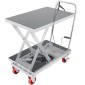 VEVOR Hydraulic Lift Table Cart, 500lbs Capacity 28,5" Lifting Ύψος, Χειροκίνητο Τραπέζι ανύψωσης μονής ψαλίδας με 4 τροχούς και αντιολισθητικό μαξιλαράκι, Υδραυλικό καρότσι με ψαλίδια για χειρισμό υλικού, γκρι