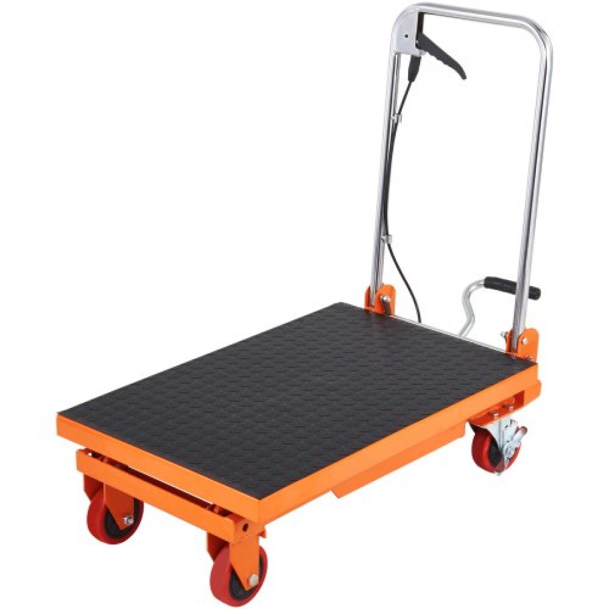 Επιτραπέζιο καρότσι VEVOR Hydraulic Lift, Χωρητικότητα 330 lbs Ύψος ανύψωσης 28,5" Χειροκίνητο Τραπέζι ανύψωσης μονής ψαλίδας με 4 ρόδες και αντιολισθητικό μαξιλαράκι, υδραυλικό καρότσι με ψαλίδια για χειρισμό και μεταφορά υλικού