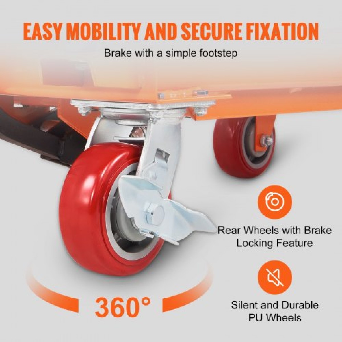 Επιτραπέζιο καρότσι VEVOR Hydraulic Lift, Χωρητικότητα 1100 lbs Ύψος ανύψωσης 35,4" Χειροκίνητο Τραπέζι ανύψωσης μονής ψαλίδας με 4 τροχούς και αντιολισθητικό μαξιλαράκι, υδραυλικό καρότσι με ψαλίδια για χειρισμό και μεταφορά υλικού