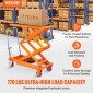 Επιτραπέζιο καρότσι VEVOR Hydraulic Lift, 770lbs Capacity Ύψος ανύψωσης 59" Χειροκίνητο τραπέζι ανύψωσης διπλού ψαλιδιού με 4 τροχούς και αντιολισθητικό μαξιλαράκι, υδραυλικό καρότσι με ψαλίδια για χειρισμό και μεταφορά υλικού